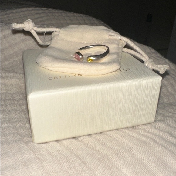 Sterling silver ring with two birthstones - Picture 4 of 4